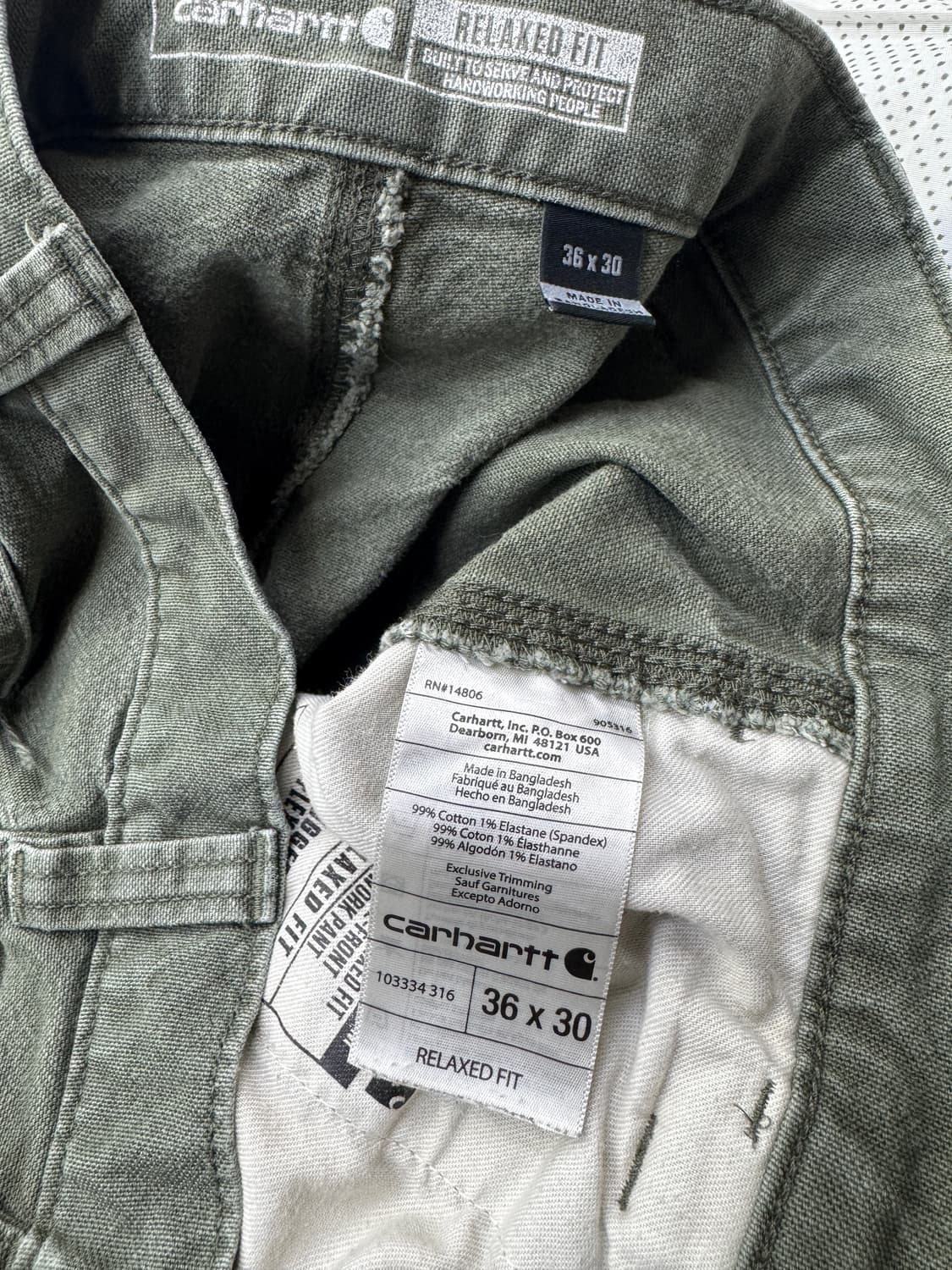 칼하트 더블니 mos컬러 36사이즈 상품이미지8