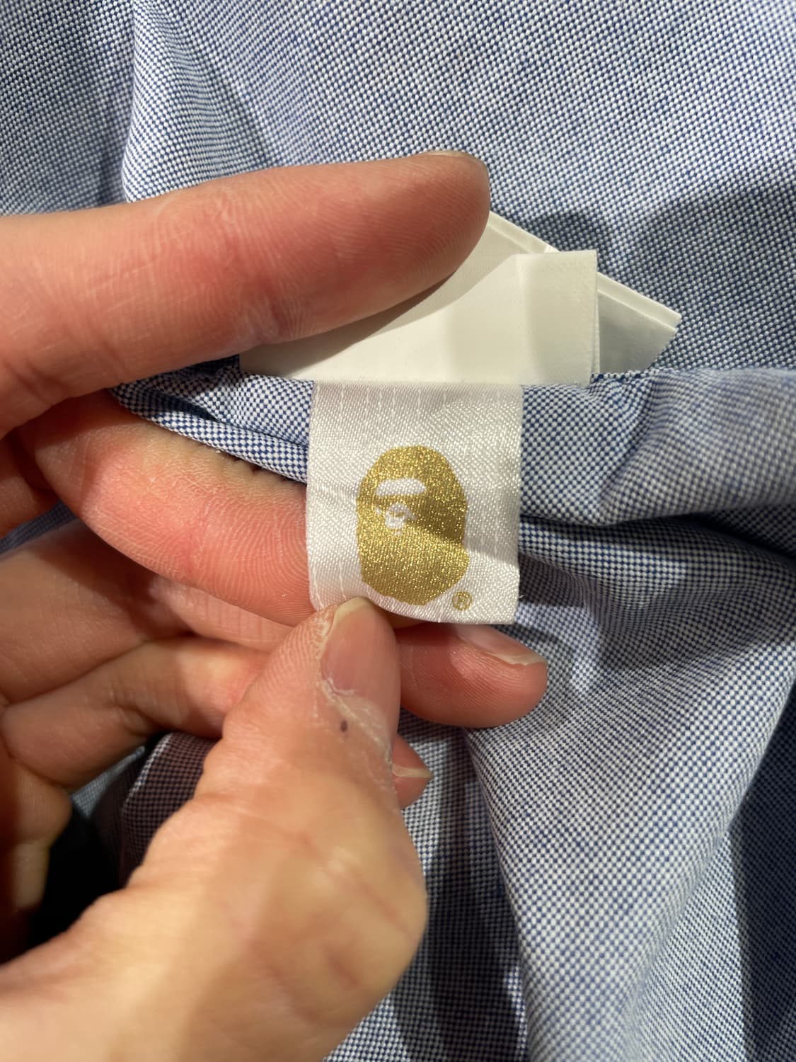 베이프 스카이 블루 원 포인트 싱글 포켓 옥스포드 셔츠 상품이미지9