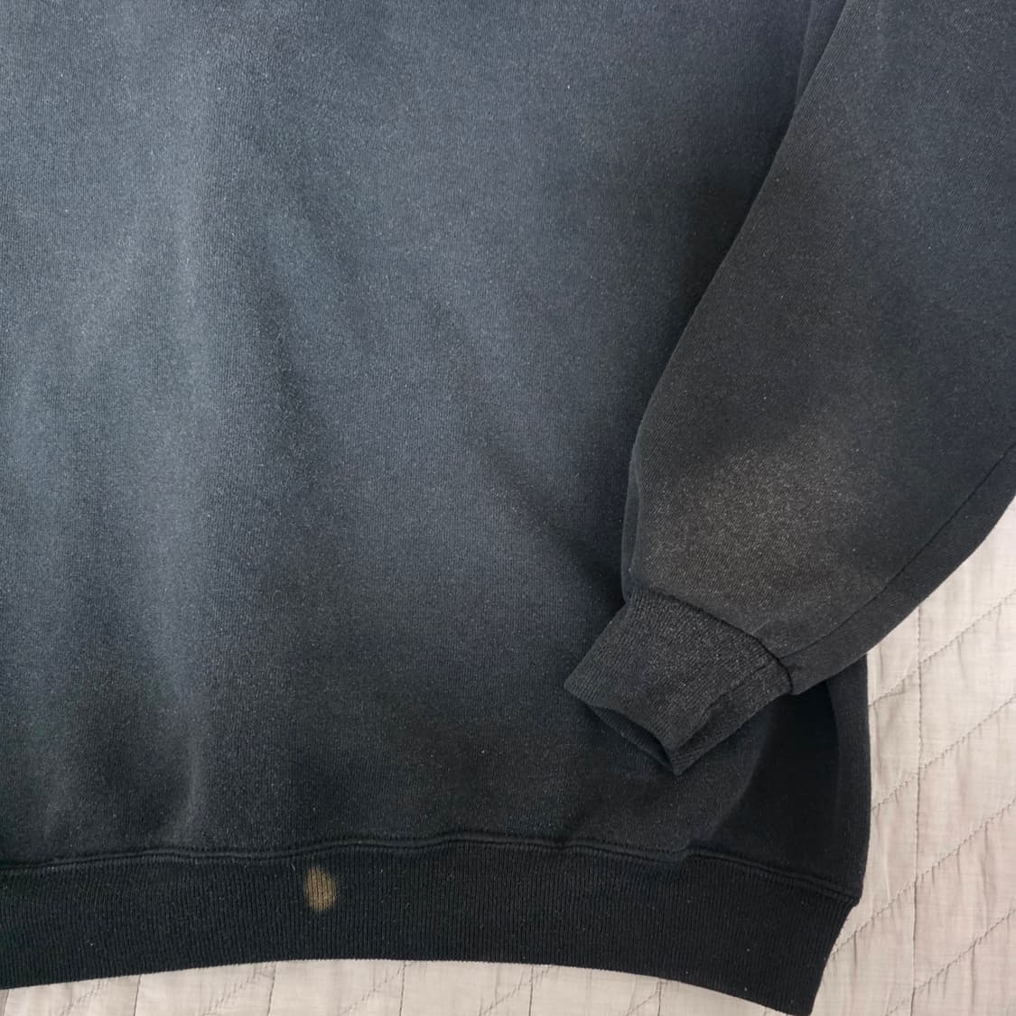 [L] 90s 빈티지 러셀 애슬레틱 후드집업 블랙 ver.블리칭트래쉬드 상품이미지4