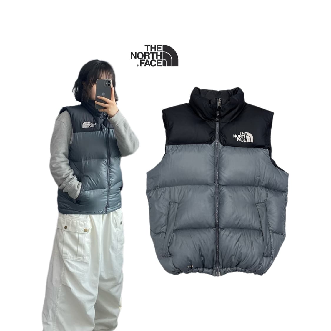 노스페이스 700 눕시 조끼패딩 구스다운 그레이 상품이미지1