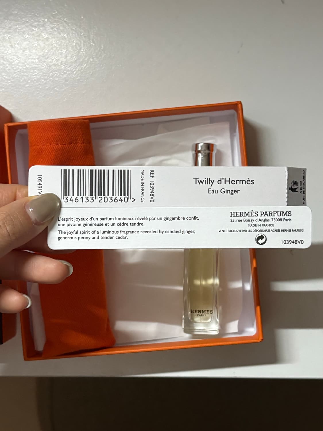 새상품)에르메스 향수 트윌리 데르메스 오 진저 오드퍼퓸 EDP 상품이미지3