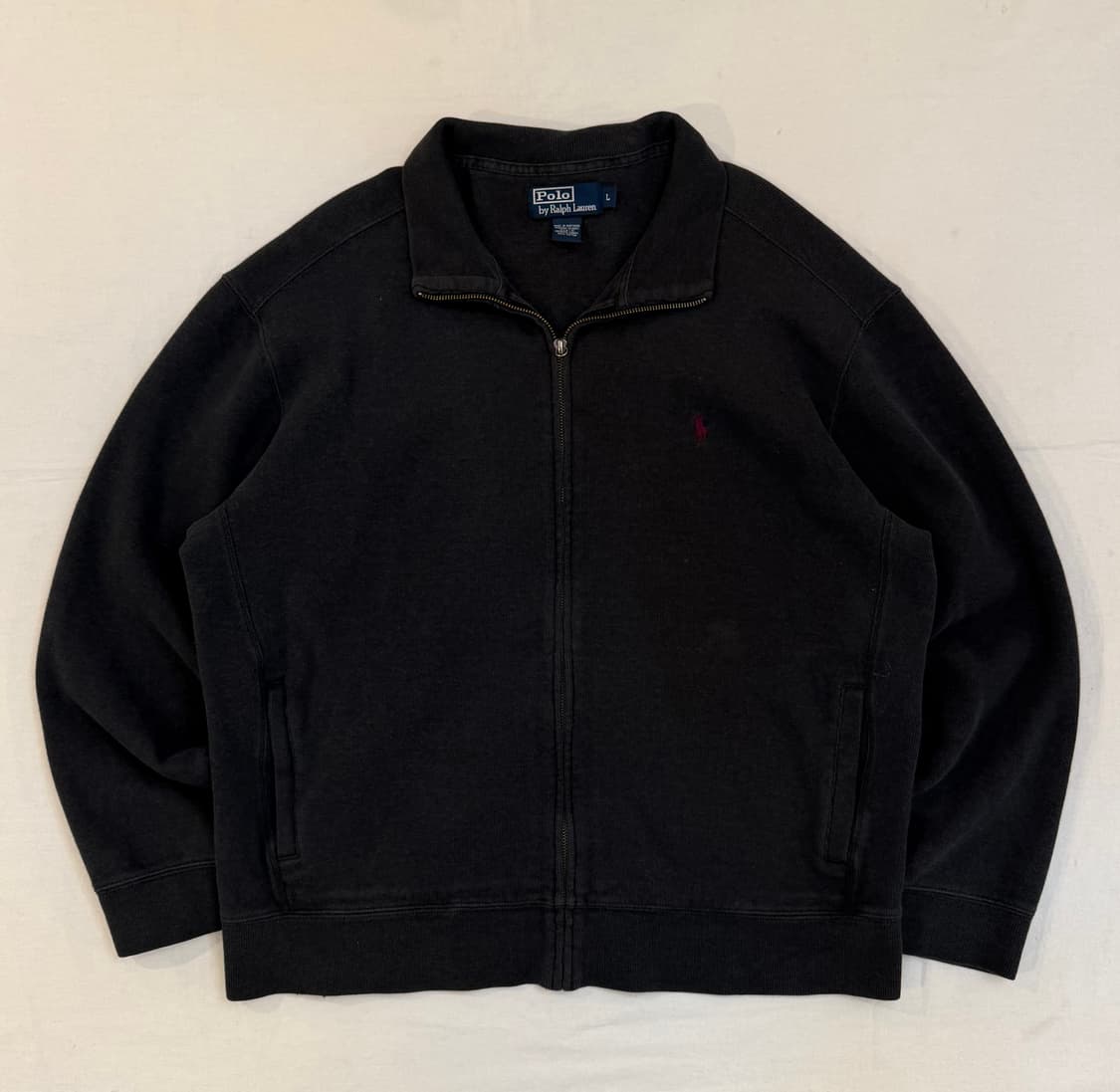 폴로 랄프로렌 와플 코튼 니트 집업 져지 차콜 상품이미지1