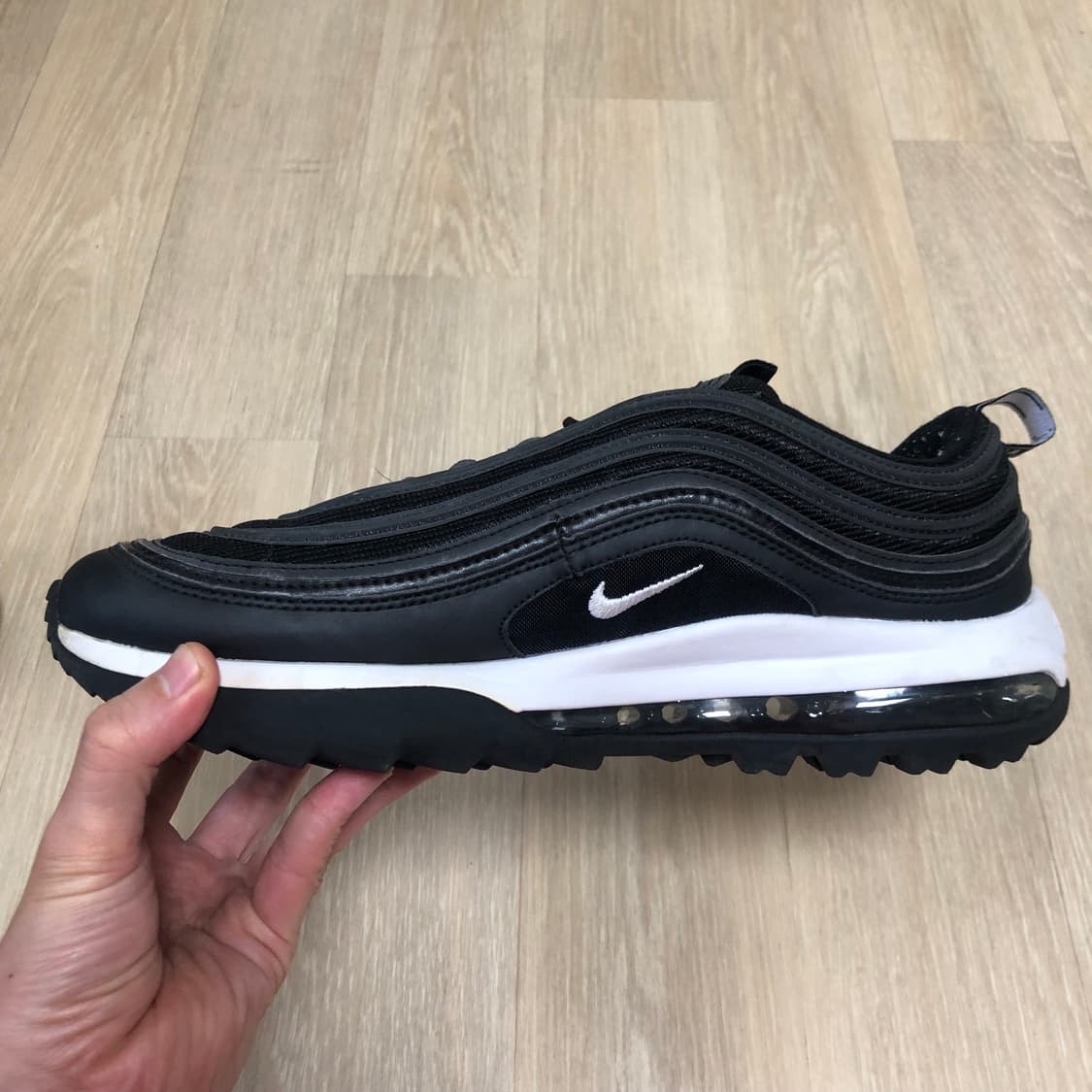 (290) 나이키 NIKE 에어맥스 97 골프 블랙 스니커즈 상품이미지8