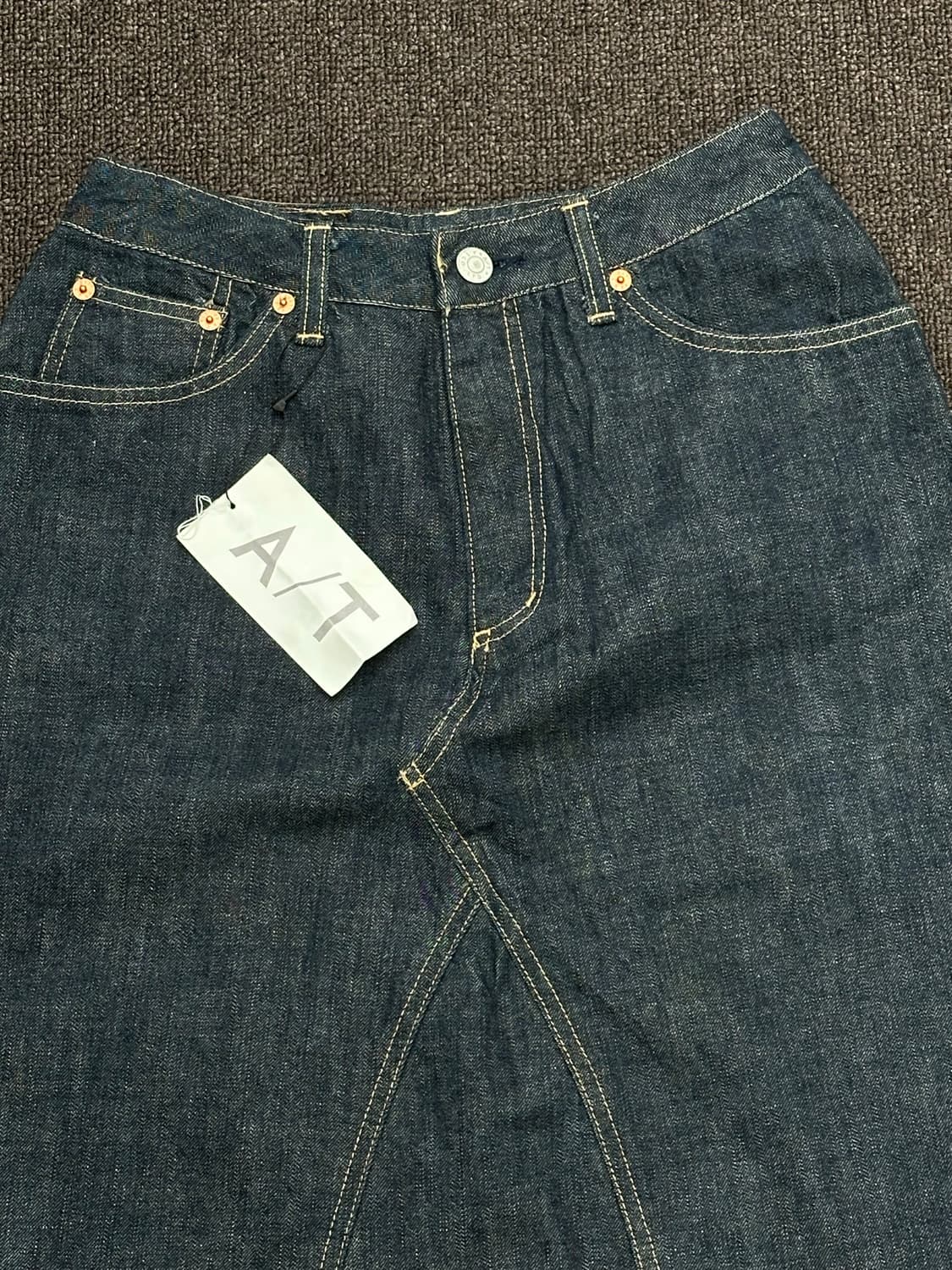 M)A/T 빈티지 프레이 디테일 데님 미디 스커트 상품이미지2