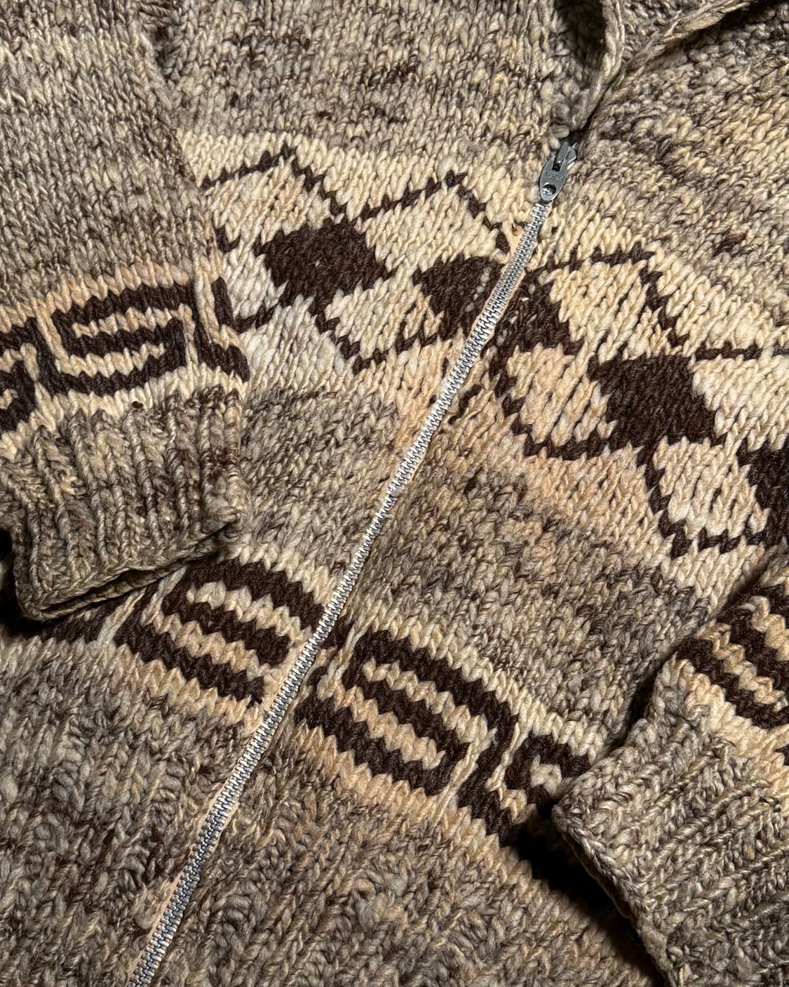 (60‘s 라이트닝 지퍼) 빈티지 코위찬 스웨터 105 상품이미지5
