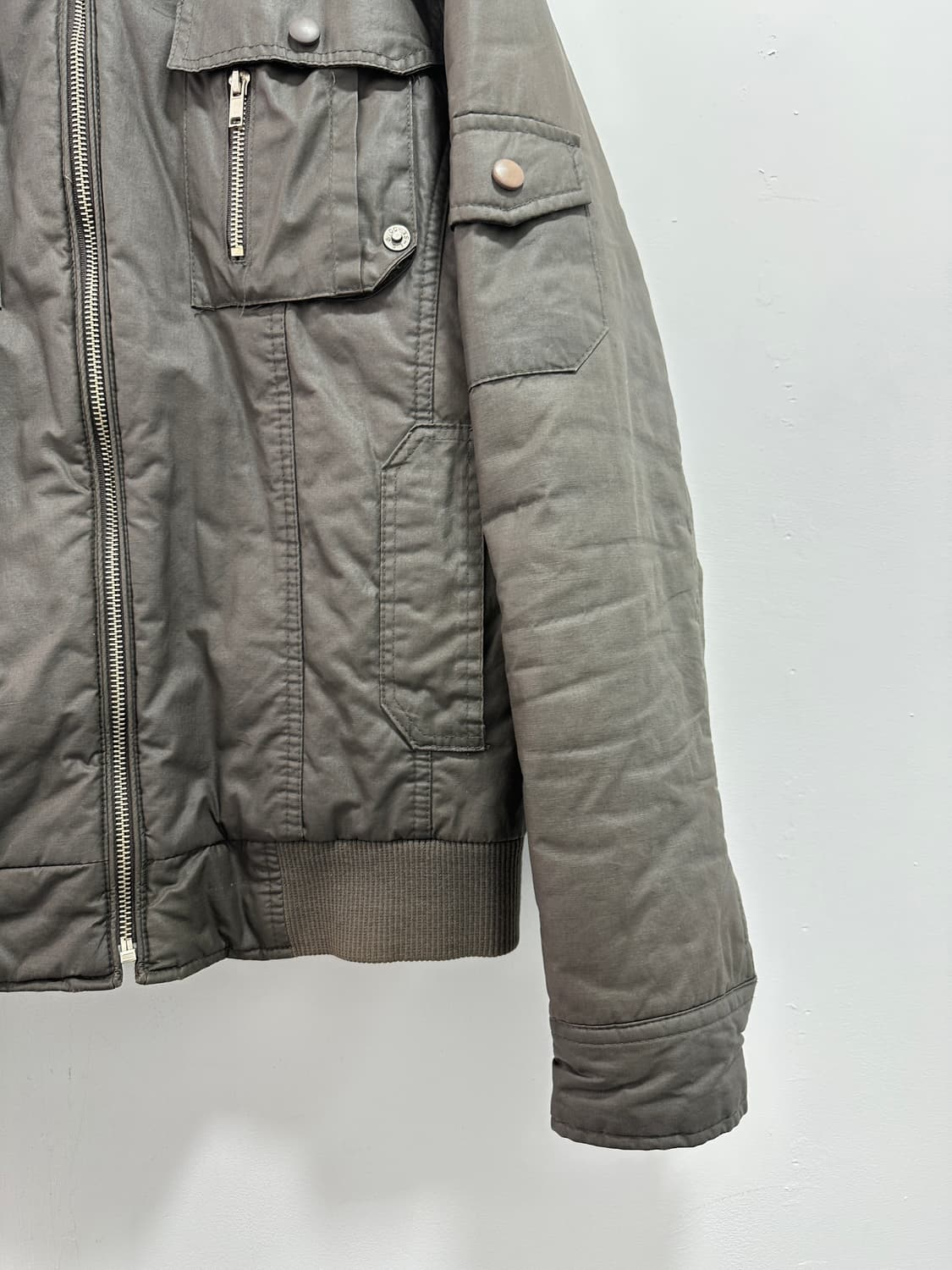 Grunge khaki brown multi pocket bomber 상품이미지7