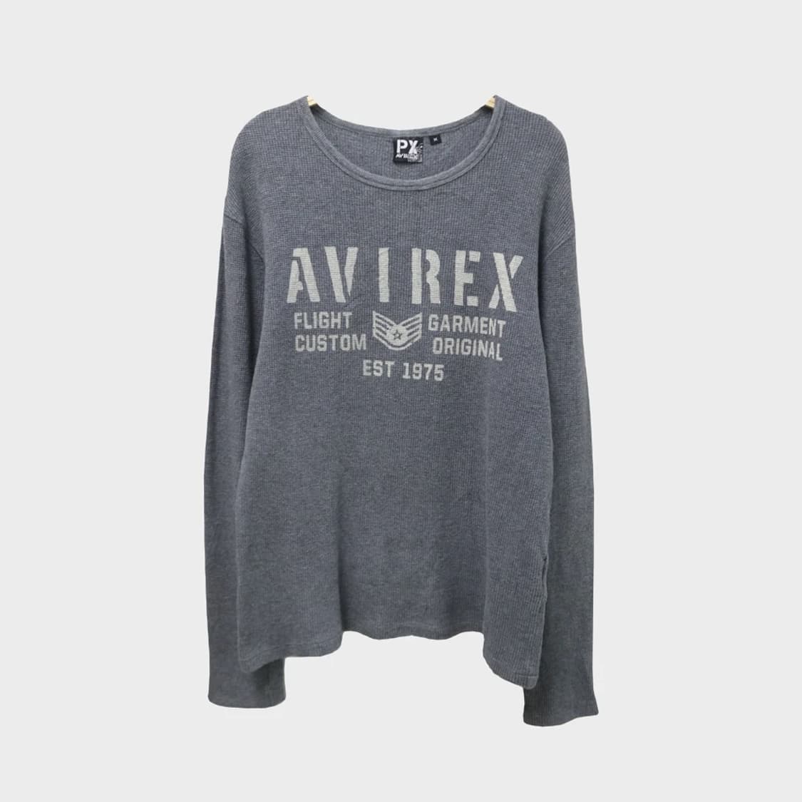 아비렉스 레터링 와플 긴팔 티셔츠 61484 상품이미지1