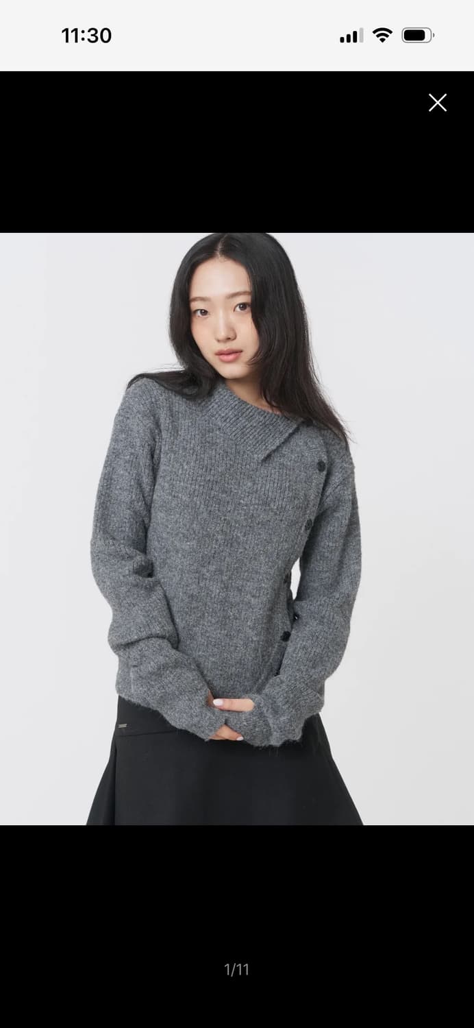 미세키서울 Side button knit GREY 상품이미지3