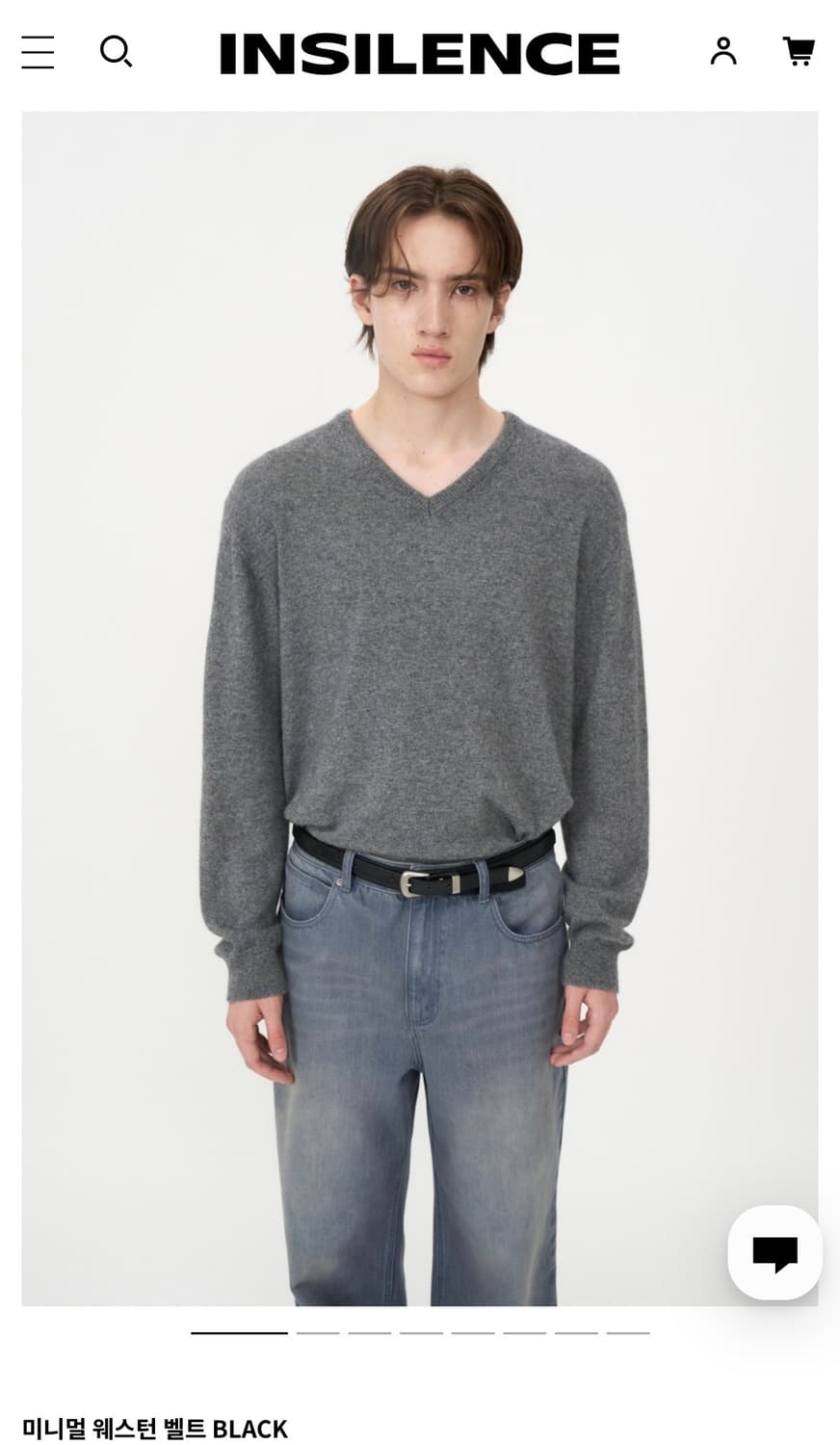 인사일런스 미니멀 웨스턴 벨트 검정 상품이미지1