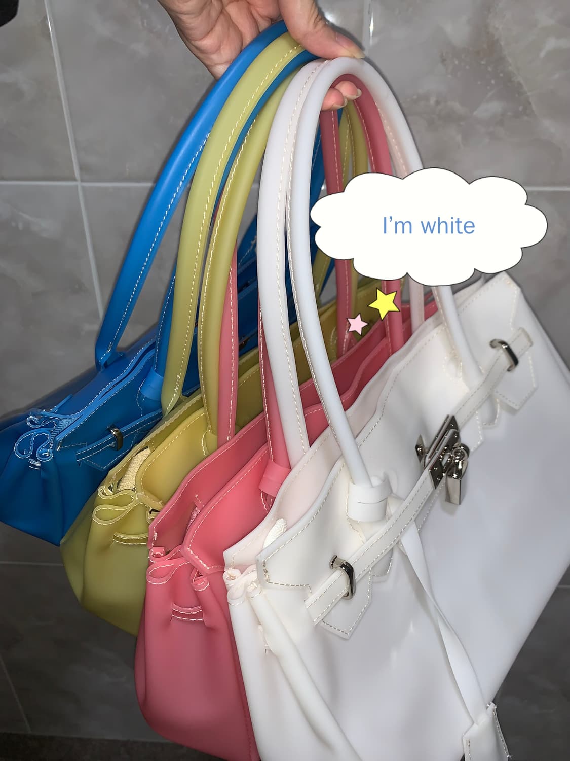 화이트 흰색 젤리백 젤리퍼킨백 젤리벌킨백 핀터걸 상품이미지2