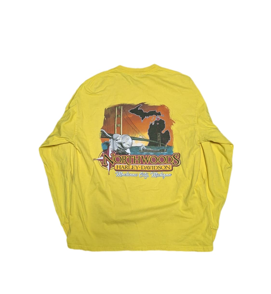 00s 할리데이비슨 헤인즈비피티 플레임 패턴 롱슬리브 티셔츠 usa 상품이미지2