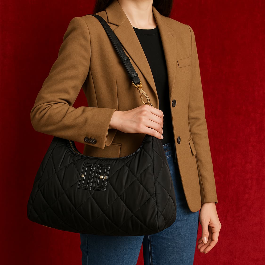 닥스(DAKS) 퀄팅 엠보 시그니쳐 로고 숄더백 상품이미지1