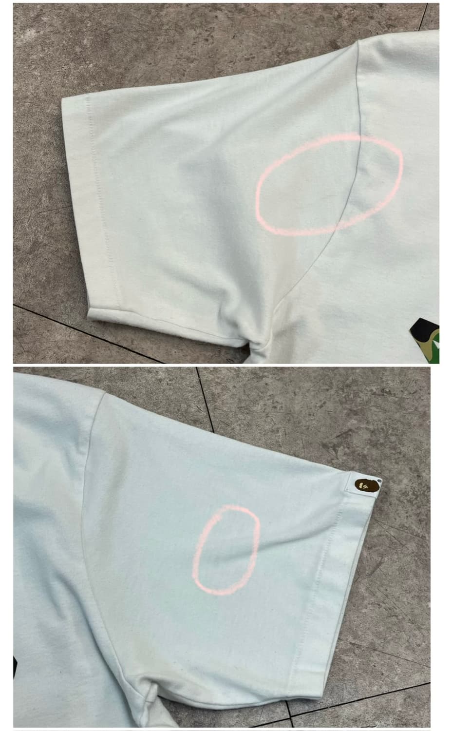 베이프 ABC 카모 컬리지 반팔티 화이트 M #csz3928 상품이미지6