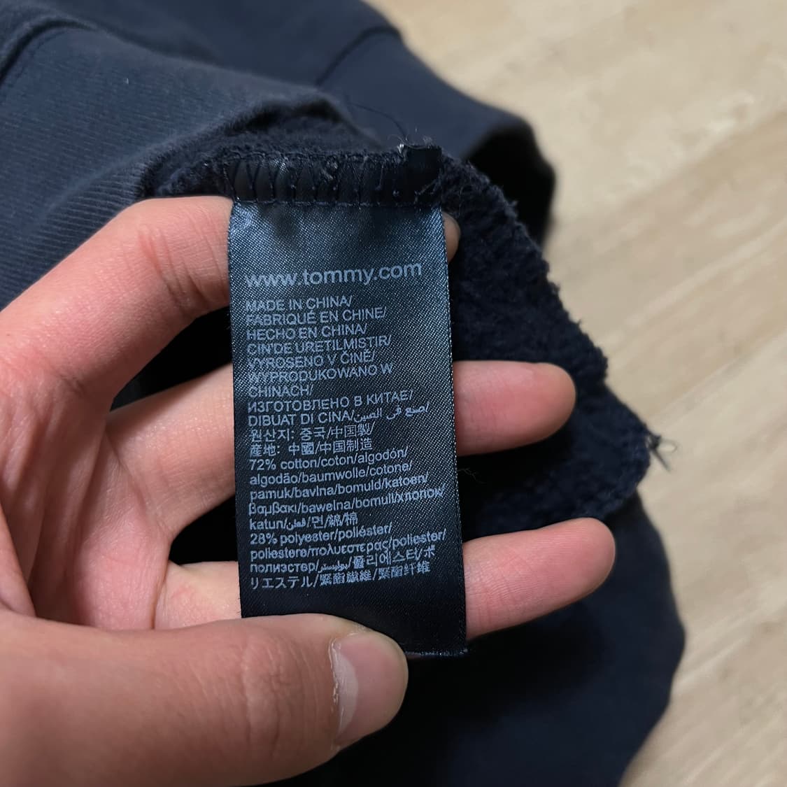 타미힐피거 스몰플래그 기모 맨투맨 크루넥 티셔츠 [네이비] L/100 상품이미지6