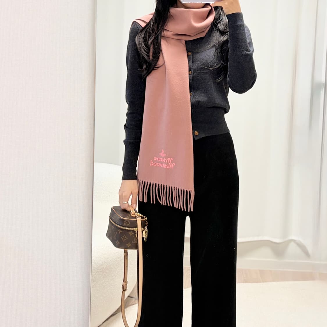 비비안웨스트우드 핑크 울 머플러 상품이미지6