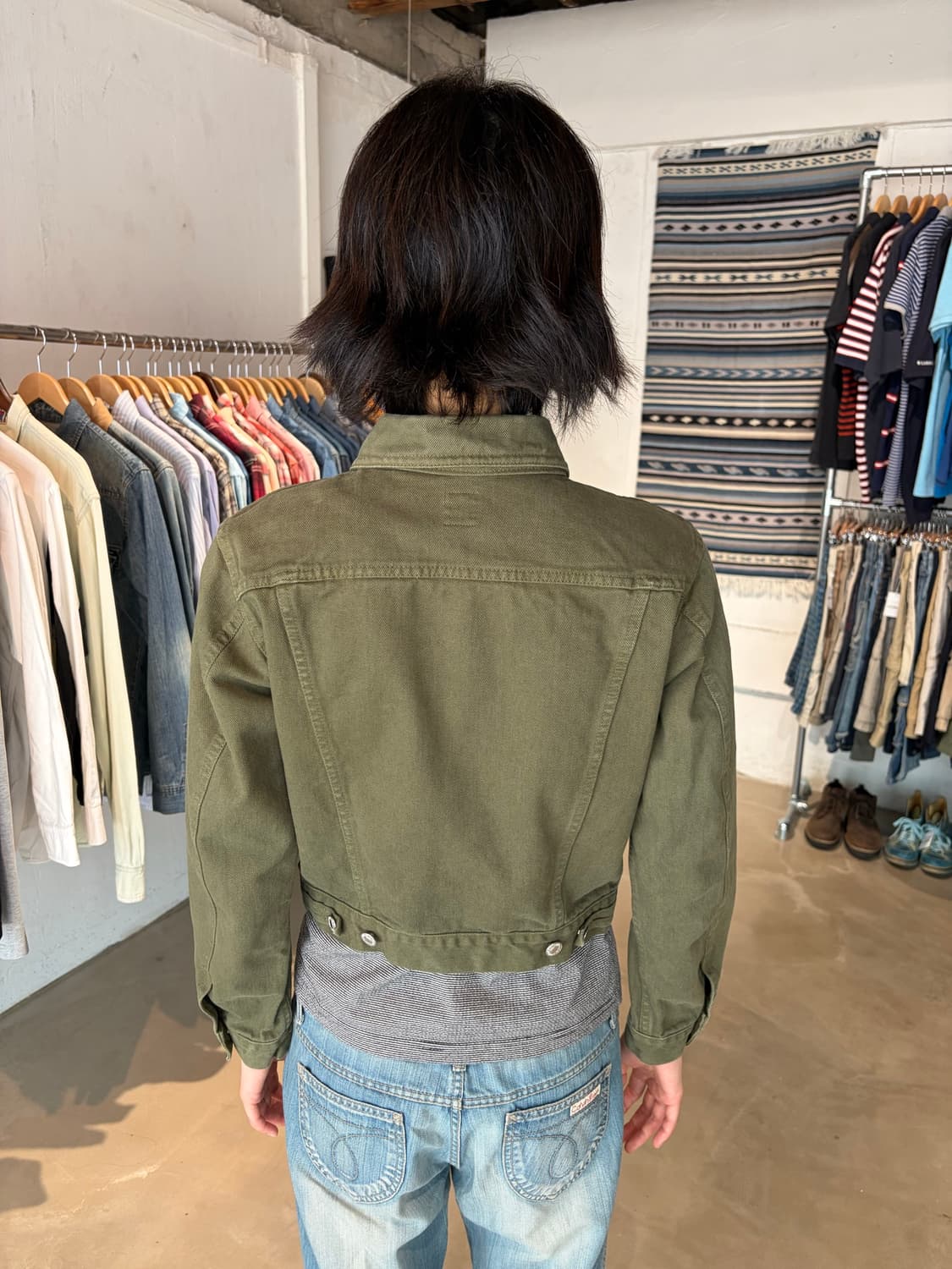 Benetton 블루 패밀리 트러커 자켓 S 상품이미지5