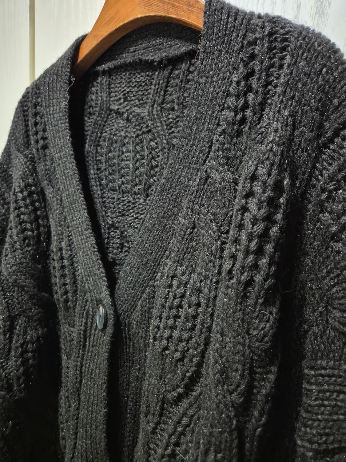 블랙 케이블 니트 가디건 상품이미지4