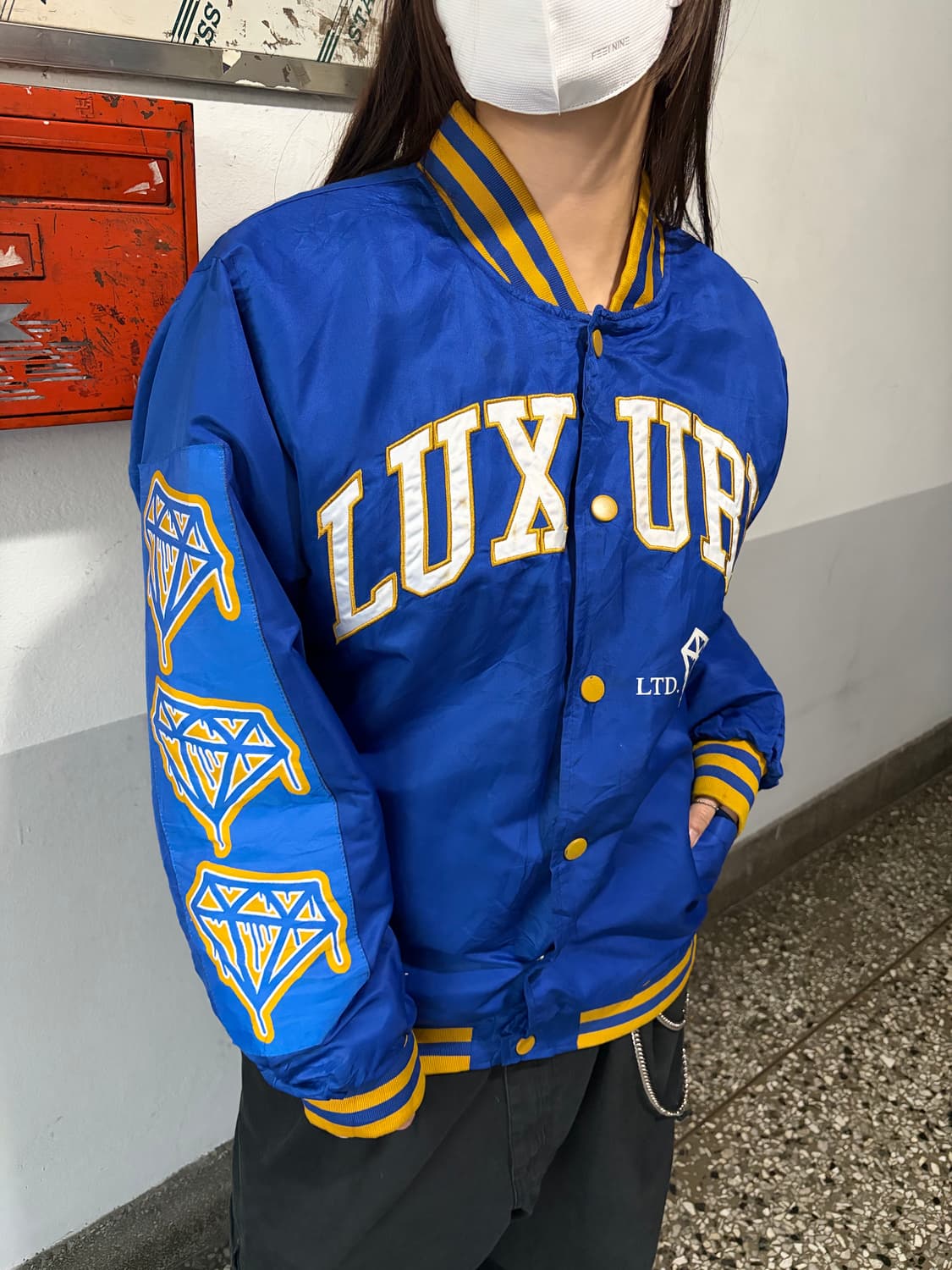 90s 올드스쿨 빅로고 블루 스타디움jk 상품이미지2