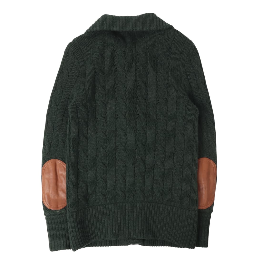 랄프로렌 딥 그린 엘보우패치 울 캐시미어 가디건 상품이미지5