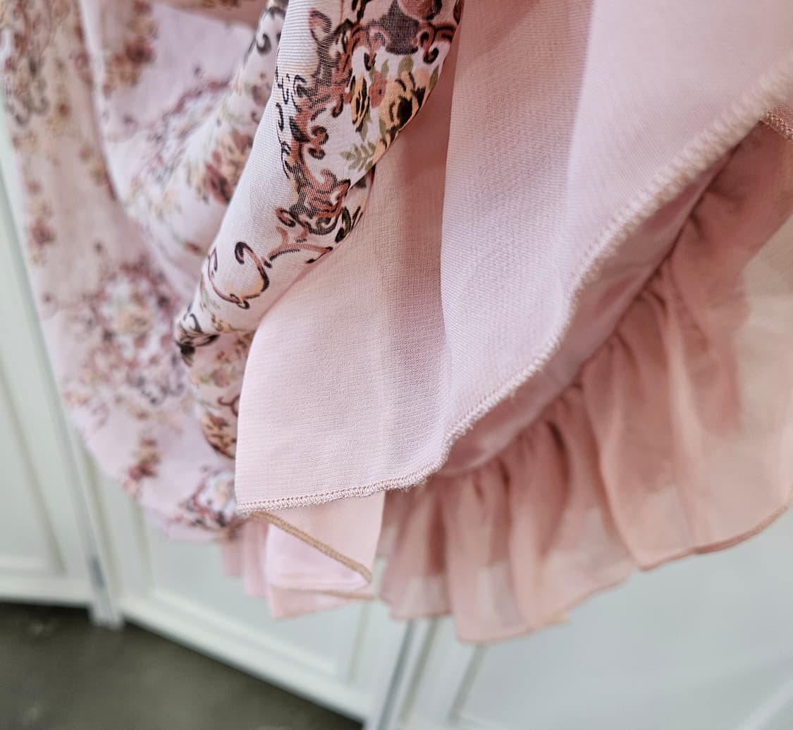 (Axes Femme) 앤틱 로즈 프레임 핑크 원피스 상품이미지7