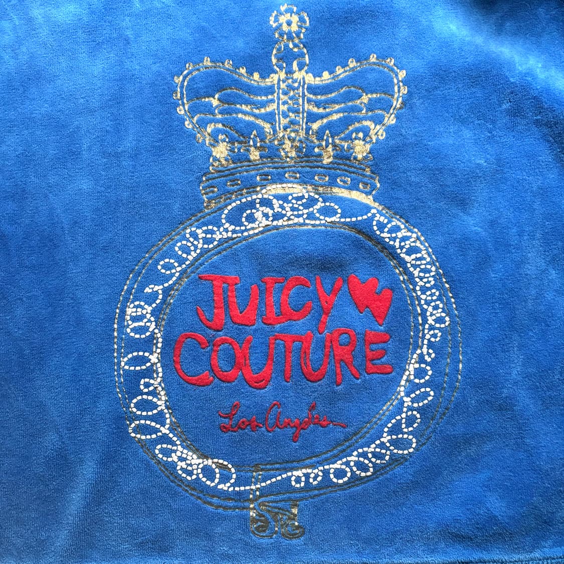 Y2k 쥬시꾸뛰르 블루 벨벳 후드 집업 상품이미지4