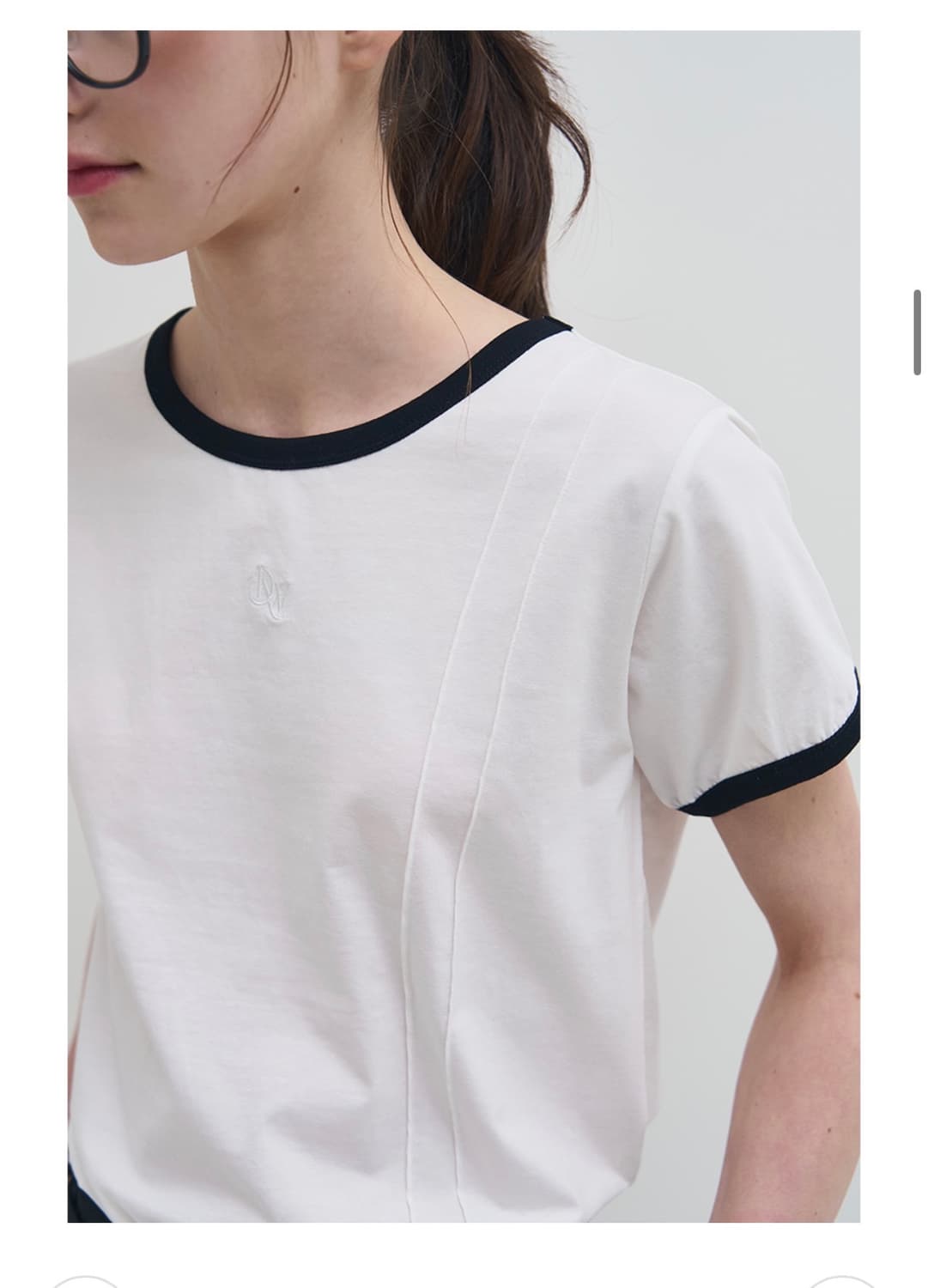 (S) 드로우핏 우먼 더블 핀턱 링거 티셔츠 [WHITE] 판매 반팔 상품이미지5