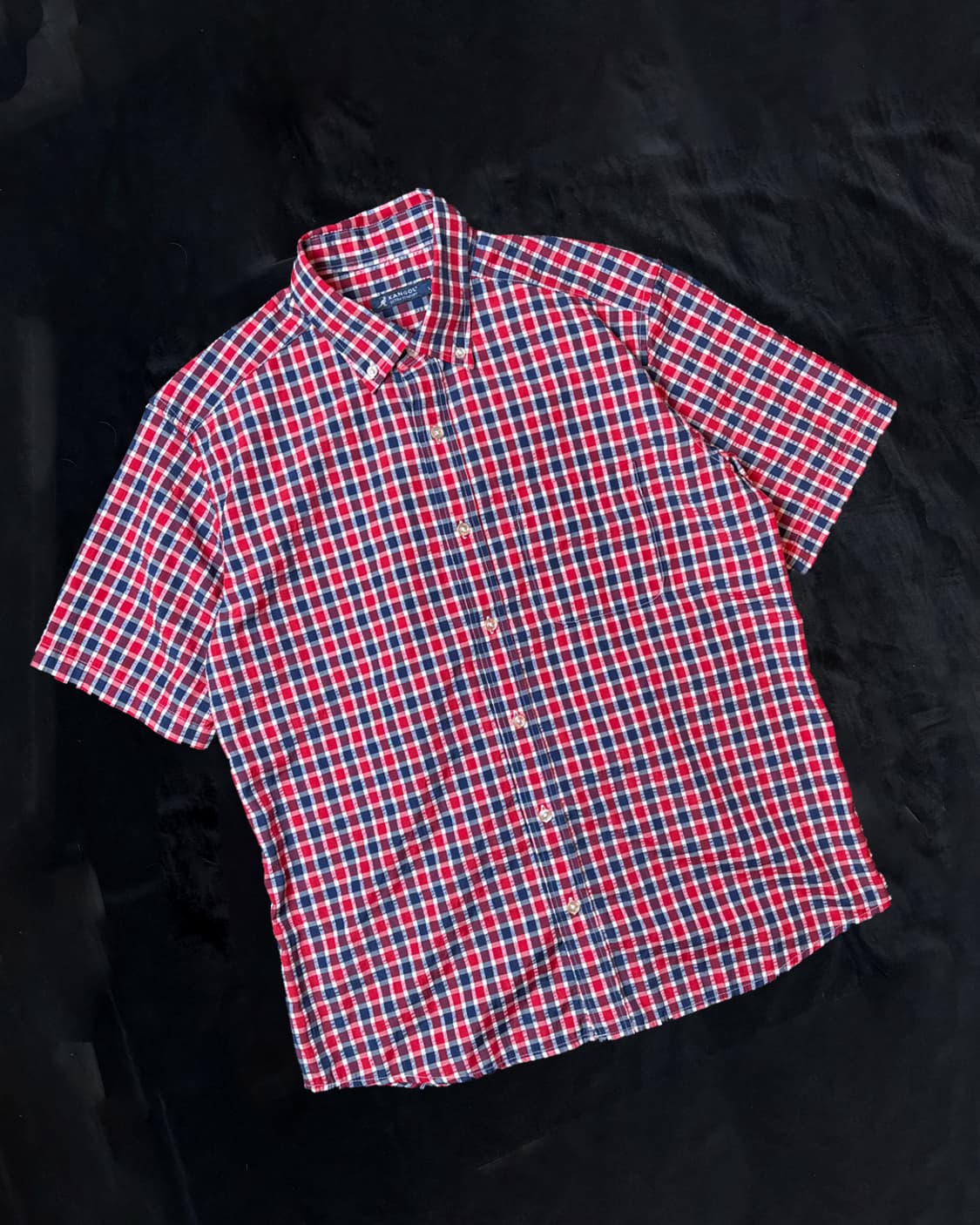 일본빈티지 kangol 반팔 체크셔츠 상품이미지1