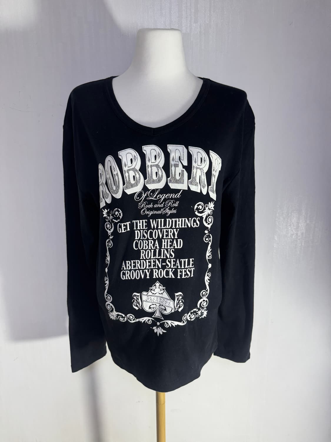 Sorridere 스컬 크로스 롱슬리브 y2k 펑크 상품이미지3