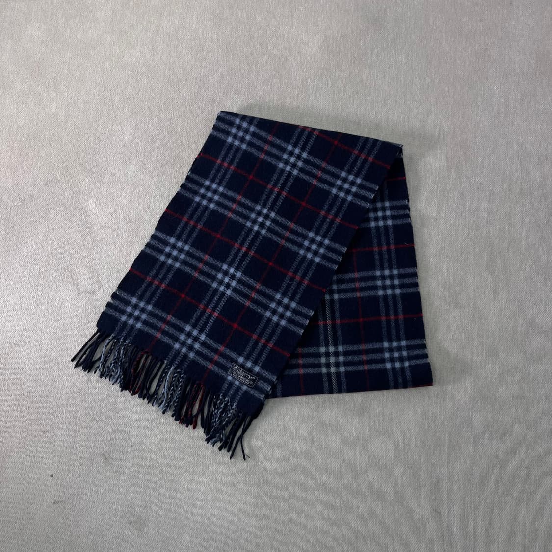 버버리 노바체크 램스울 네이비 머플러  상품이미지1