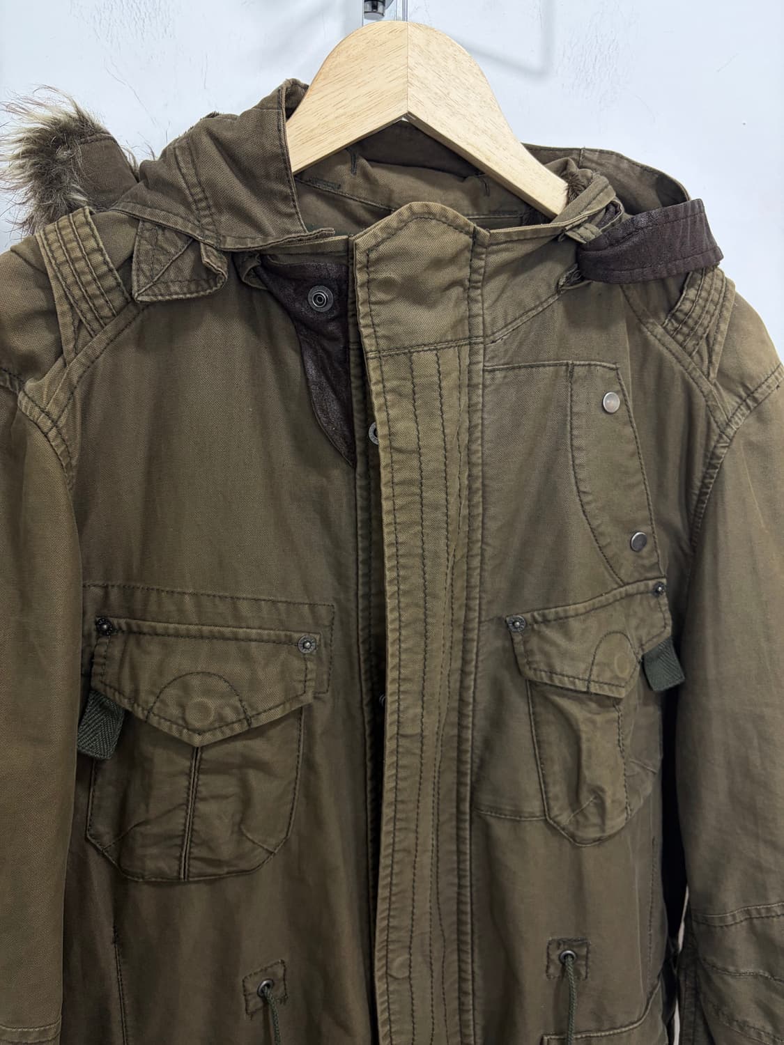 PPFM 카키 퍼 후드 야상 자켓 상품이미지5