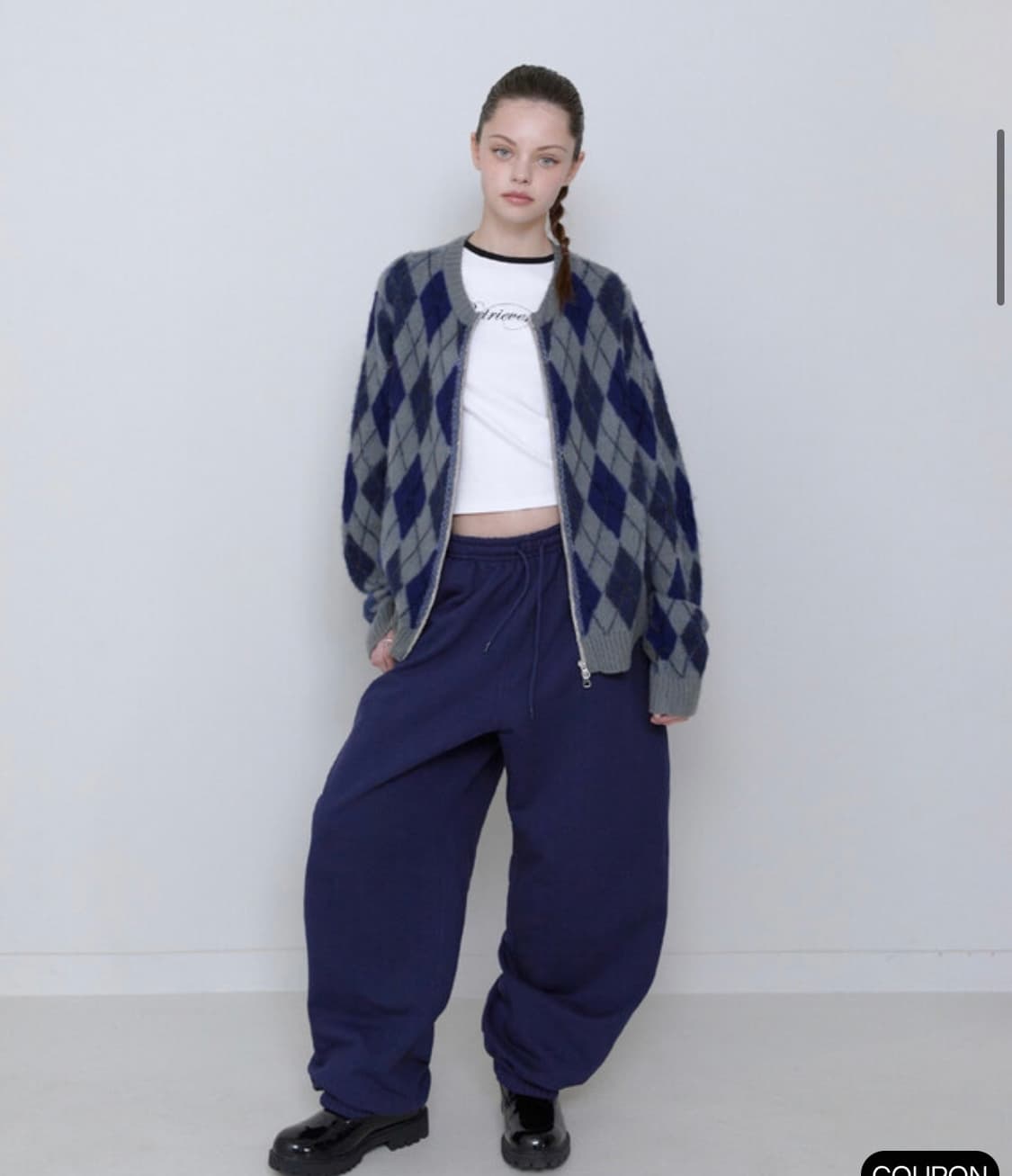 옷장정리 파격세일 리트리버클럽 ARGYLE KNIT ZIP UP GRAY 상품이미지2