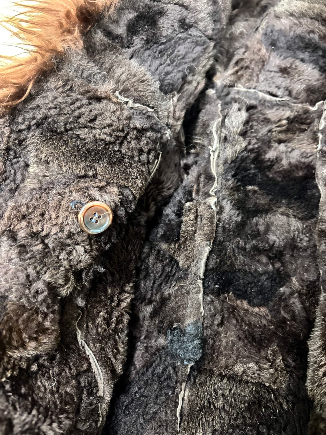 2000s Y2K Brown Fur Trimming Rough Leath 상품이미지6
