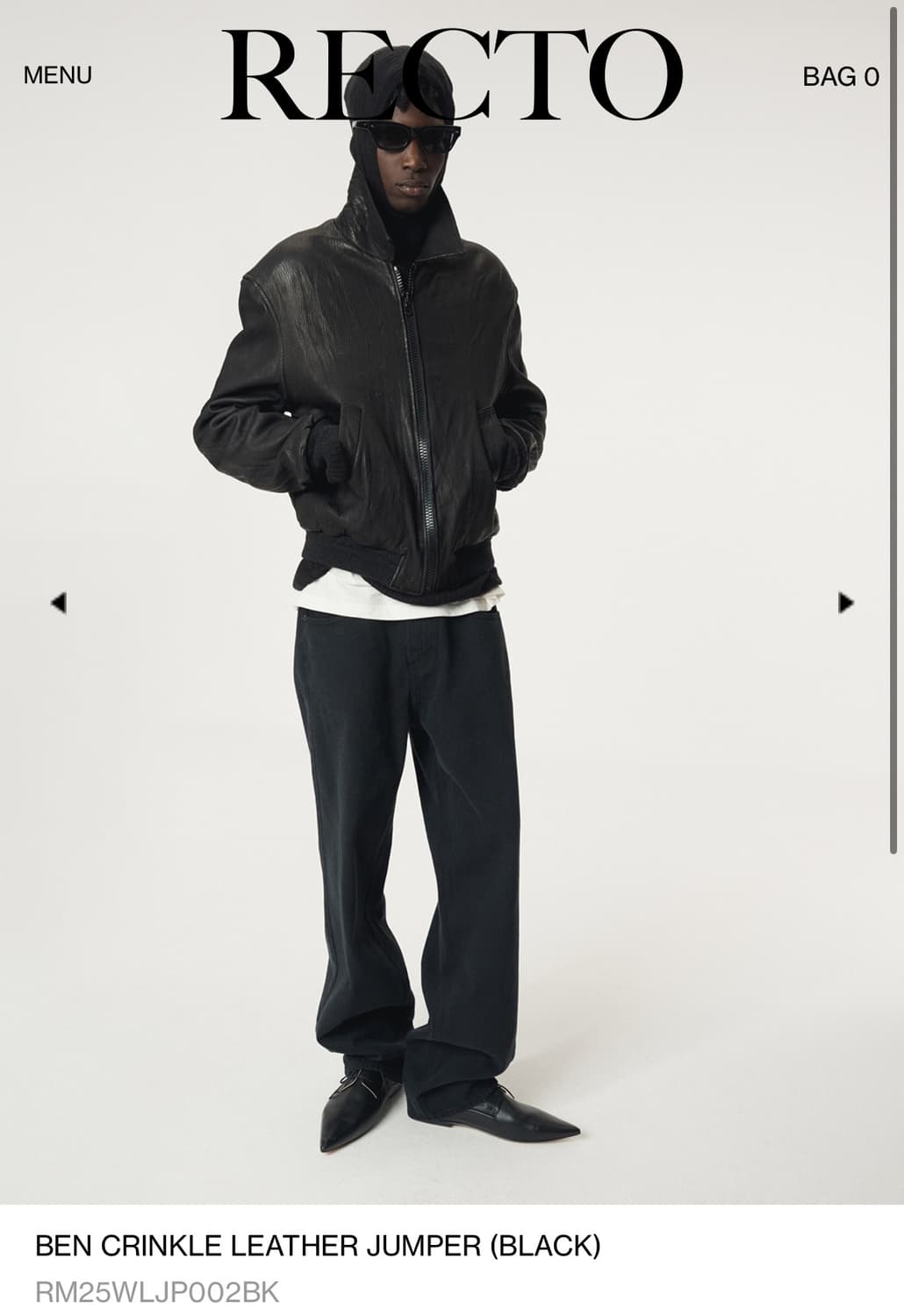 [L]렉토 벤 크링클 레더 점퍼 상품이미지1