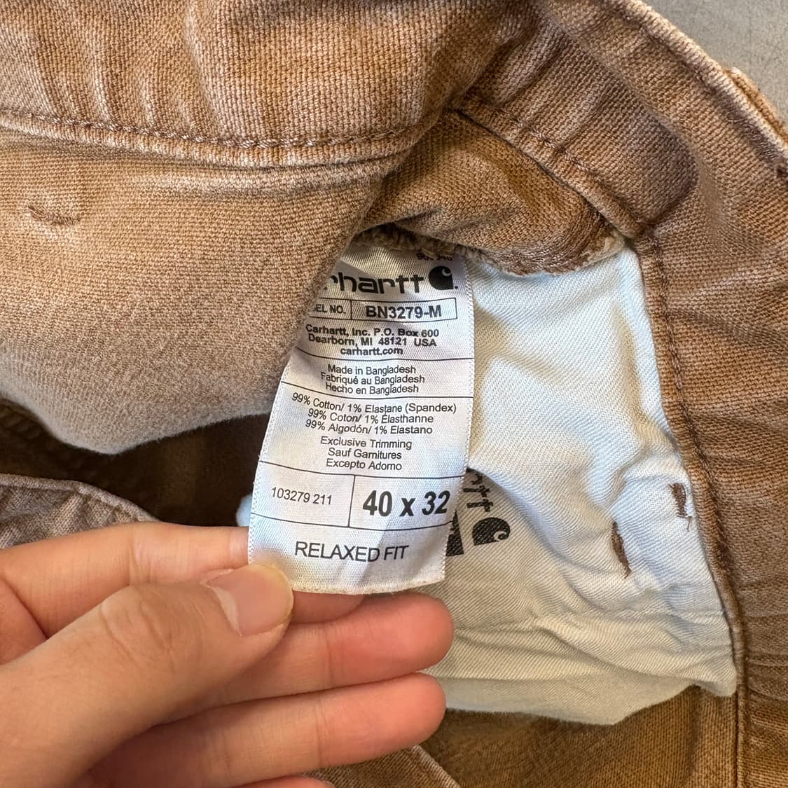 칼하트 정품 오리지널 브라운 카펜터 팬츠 상품이미지10