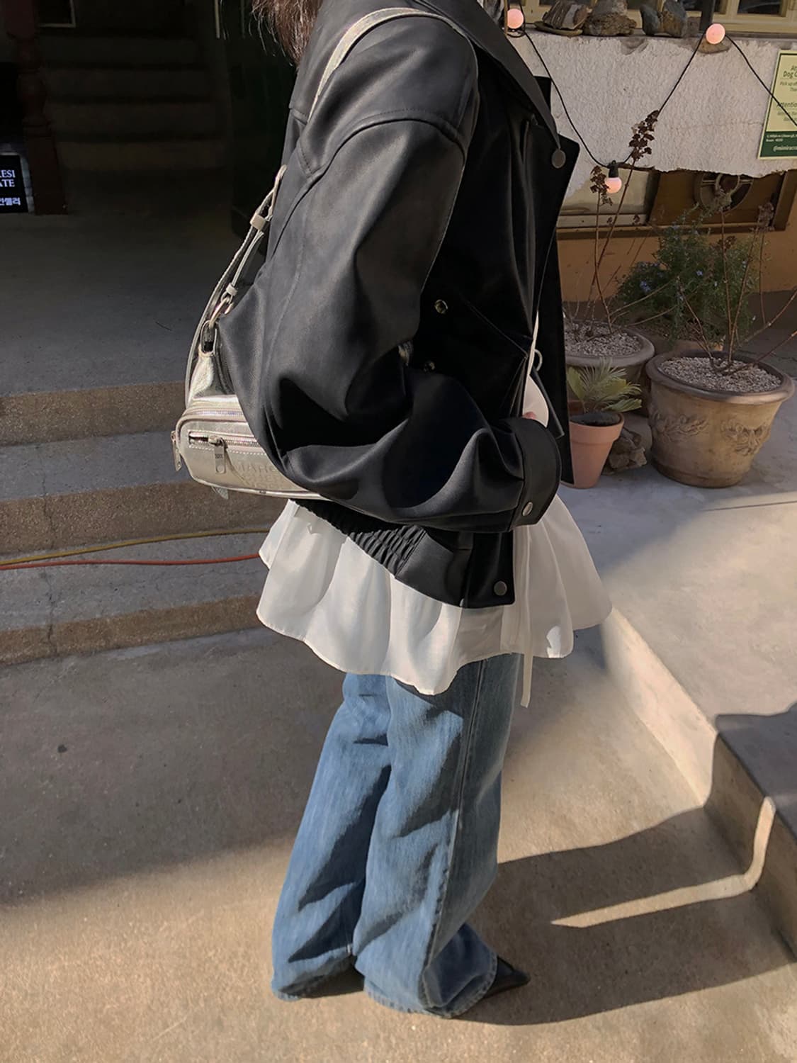 오브 오버핏 빈티지 가죽 레더 자켓 free 상품이미지4