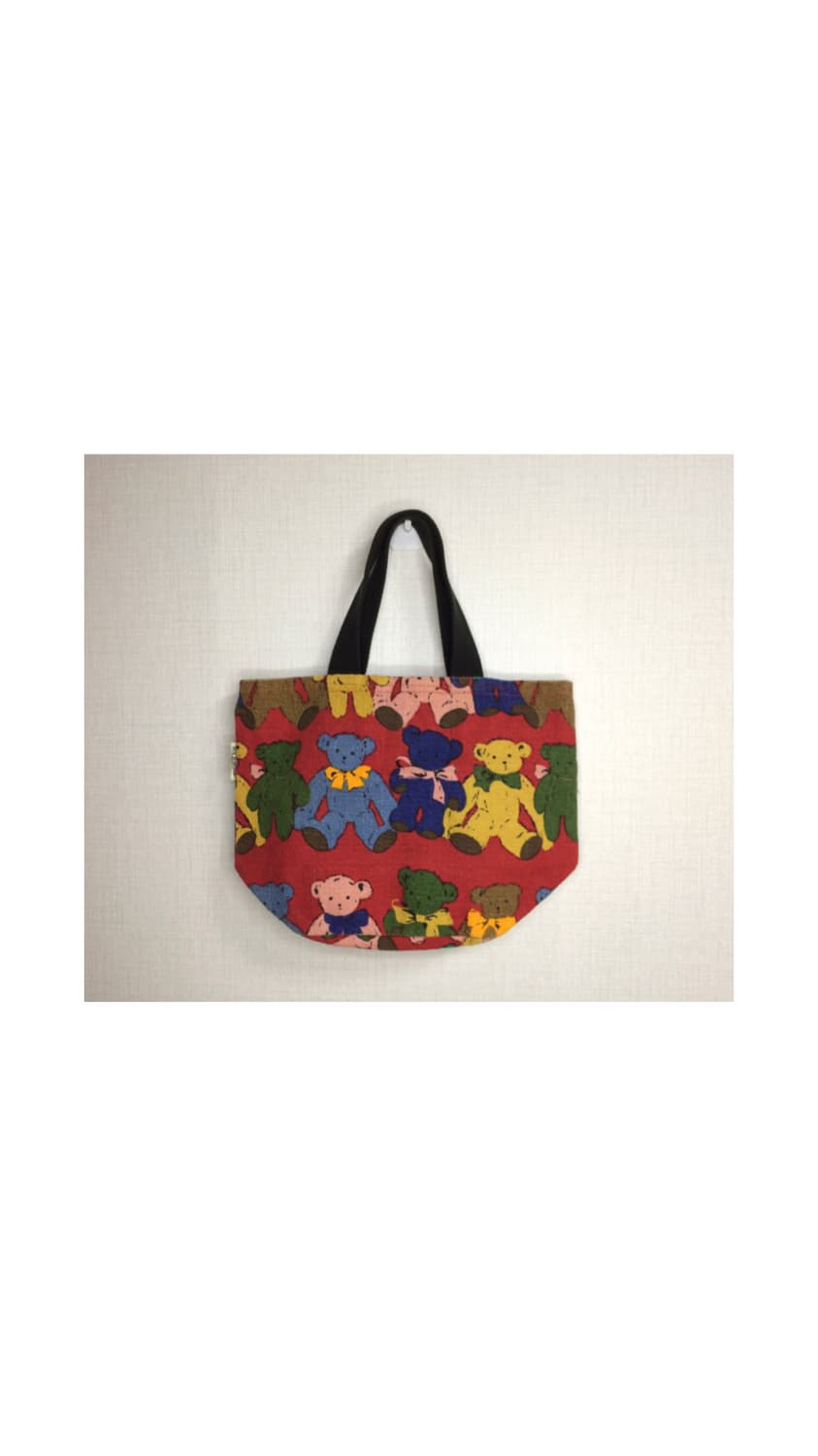 빈티지 곰돌이 미니 토트백 도시락 가방 상품이미지5