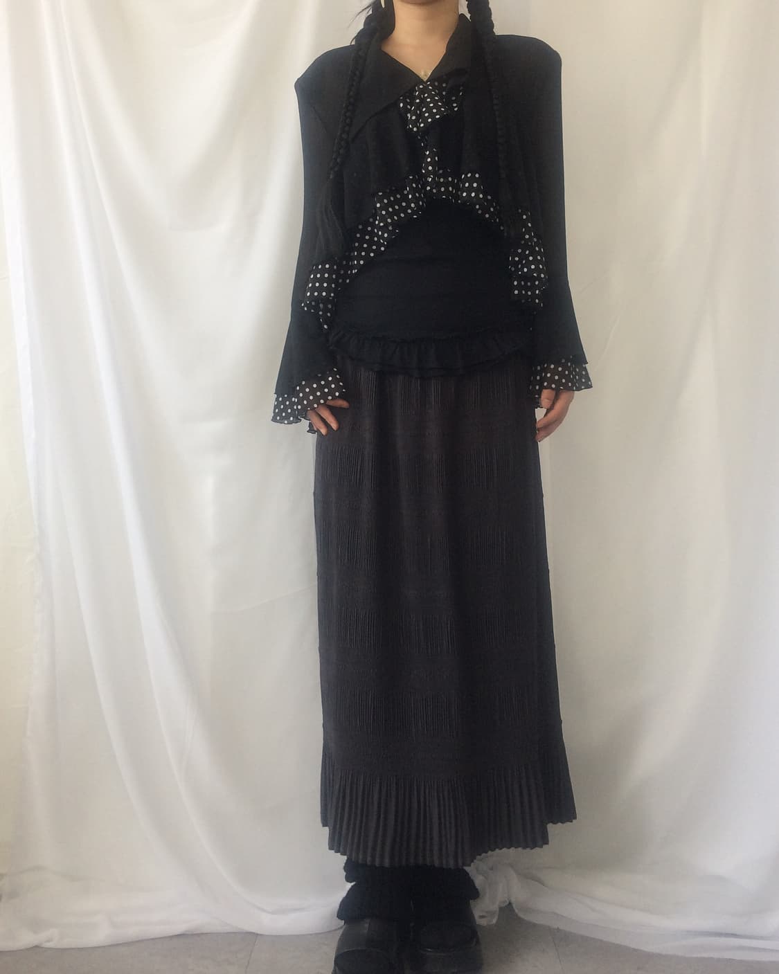 Dot pattern layer cardigan 상품이미지1