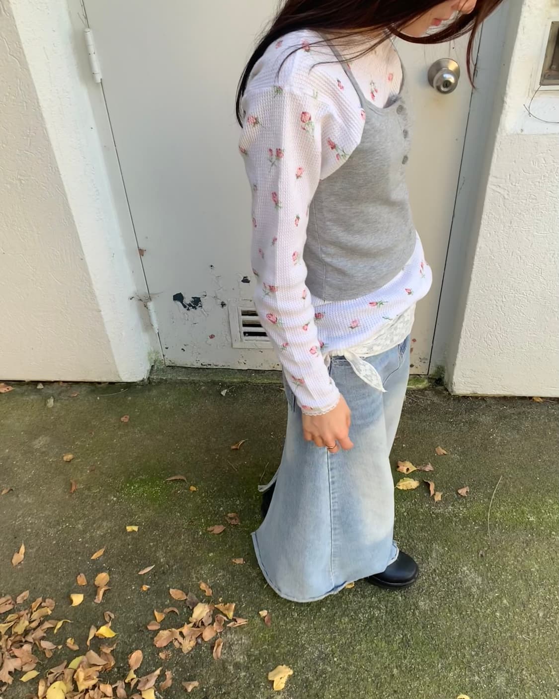 [Hanes] floral waffle Long Sleeve 상품이미지4