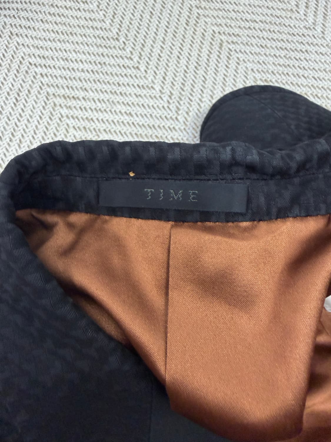 정품) 타임옴므 한섬 블랙 체크 패턴 자켓 100 상품이미지6