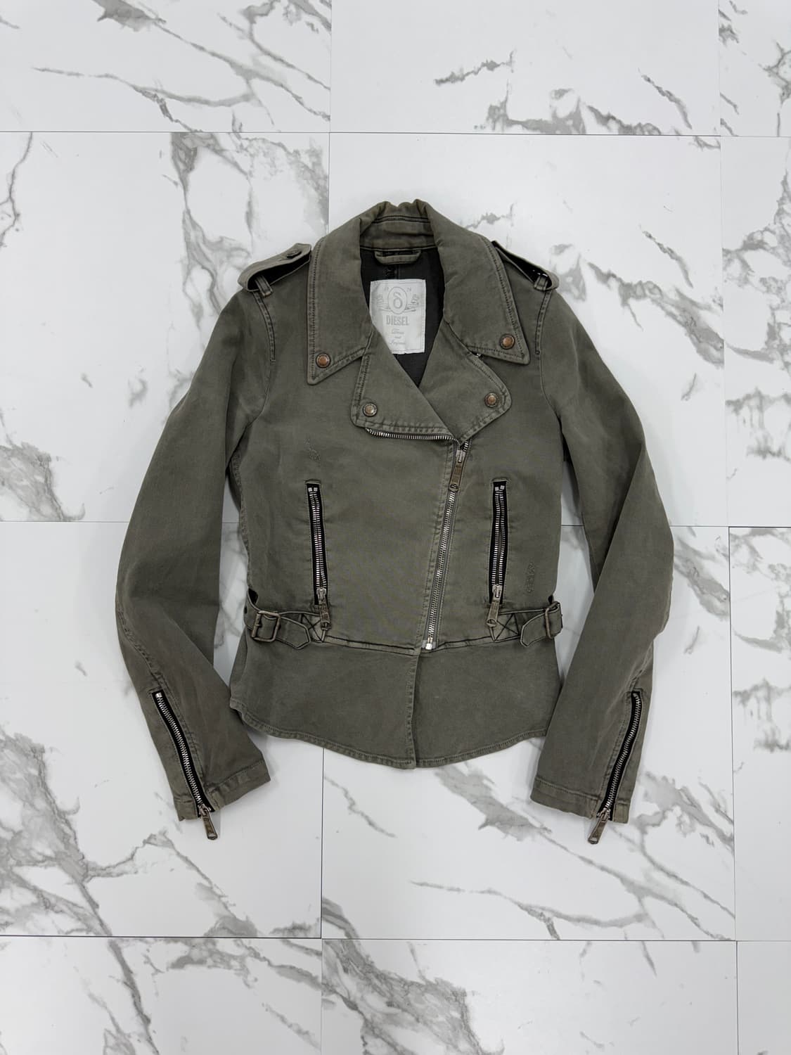 디젤 워시드 코튼 라이더 자켓 상품이미지1