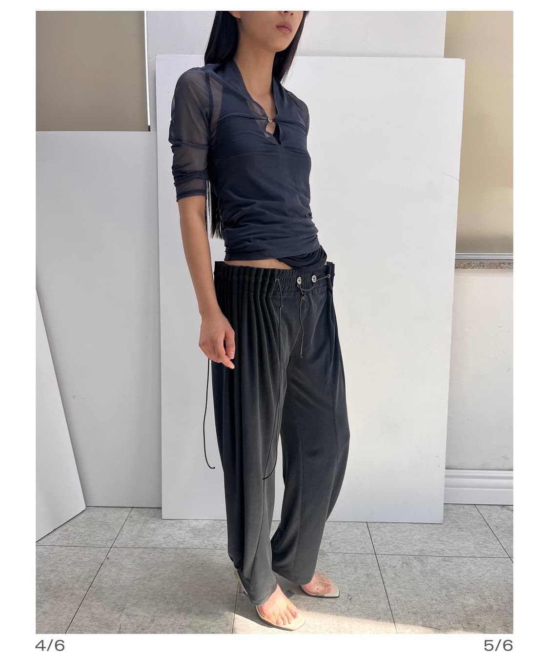 울리카상투스 NAPE MESH TOP (MIDNIGHT)  상품이미지2