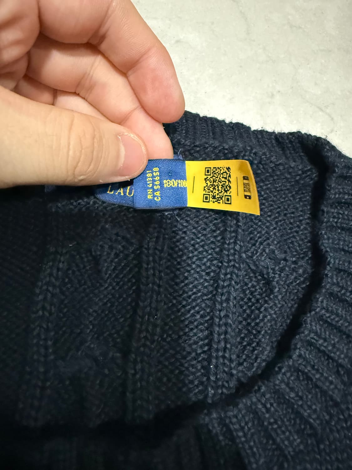 [당일출고,L사이즈] 폴로 케이블 네이비 니트 상품이미지3