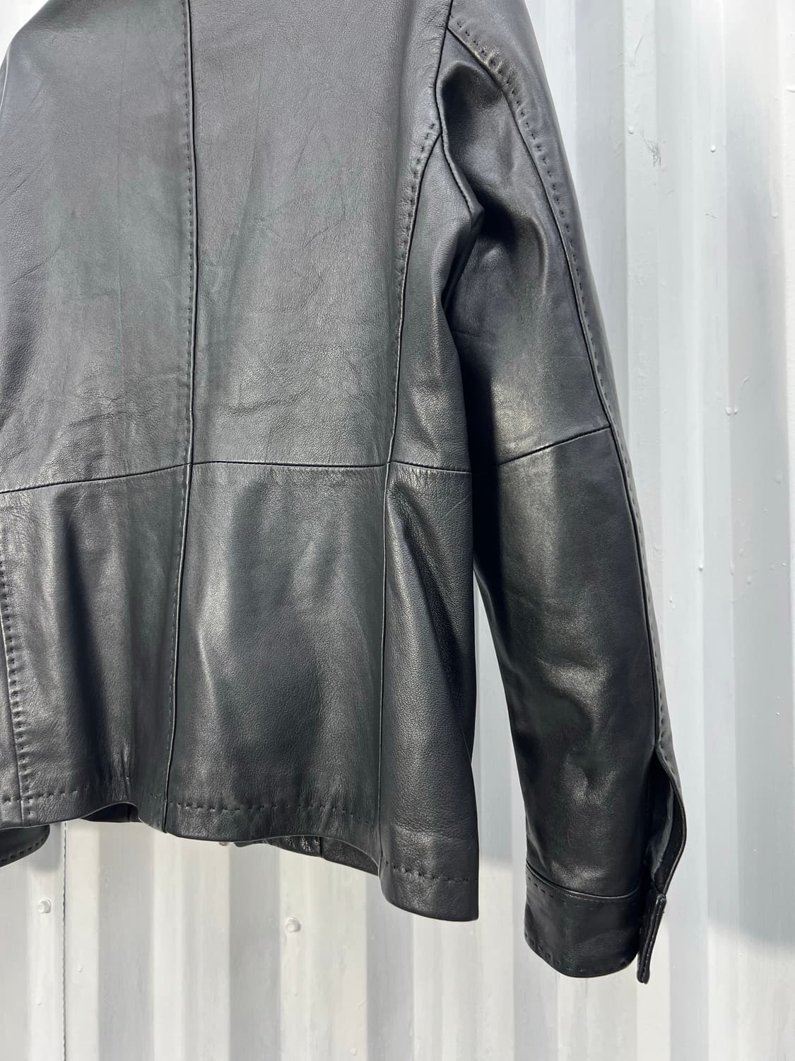 Lambskin stitch single jacket 상품이미지5