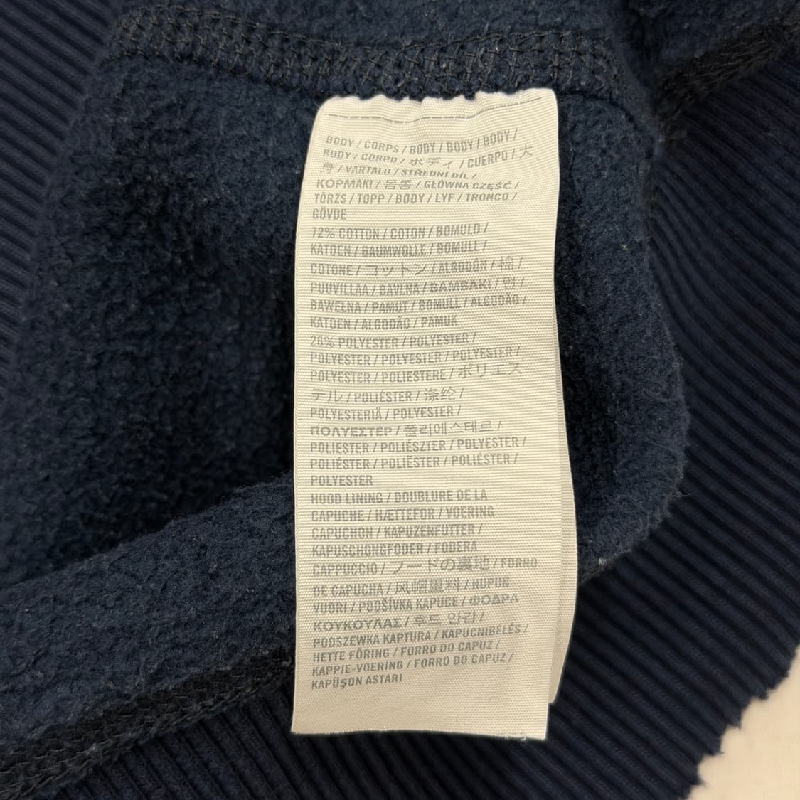 아베크롬비 빈티지 Y2K 데미지 그런지 스펠로고 기모 후드티 네이비 상품이미지5