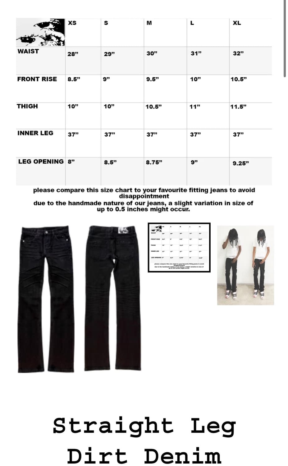 witnessvally 더트 데님 XS 스트레이트핏 상품이미지4