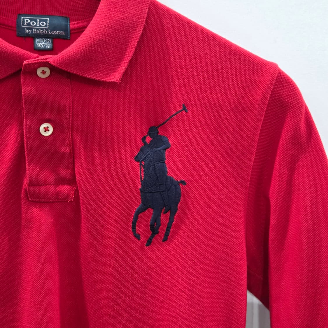 폴로랄프로렌 키즈 빅포니 피케 카라 롱슬리브 레드 M/10/12 상품이미지2