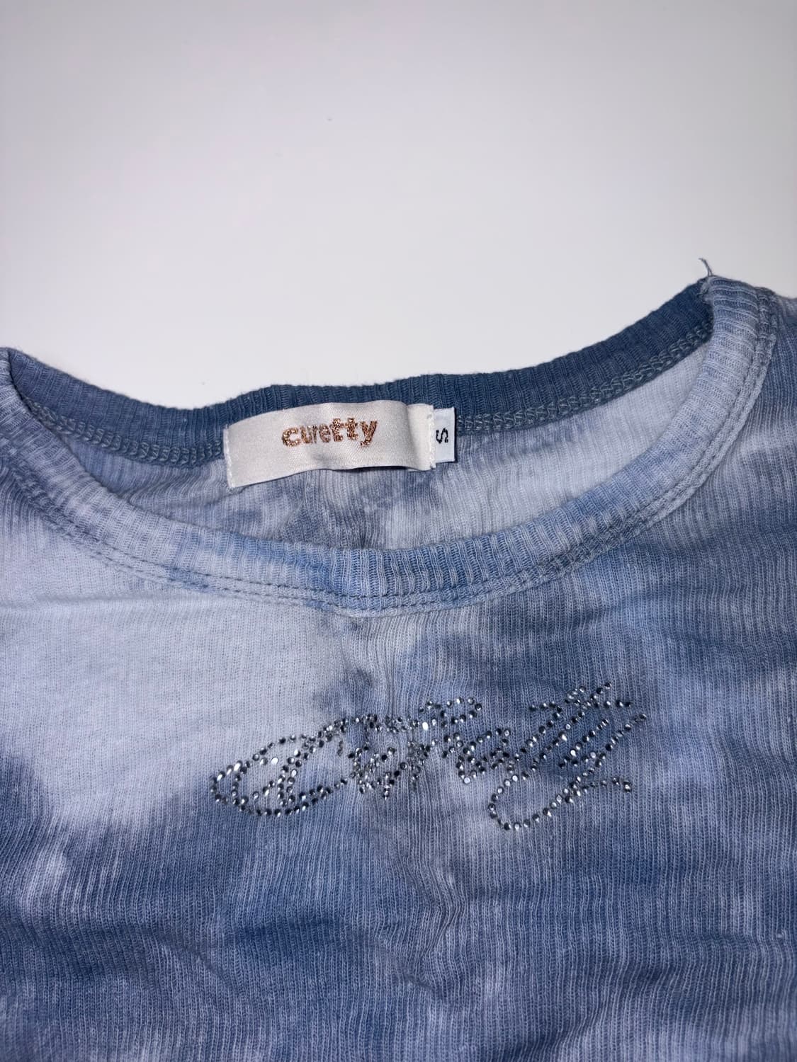 CURETTY 큐리티 타이다이 크롭 반팔 상품이미지1