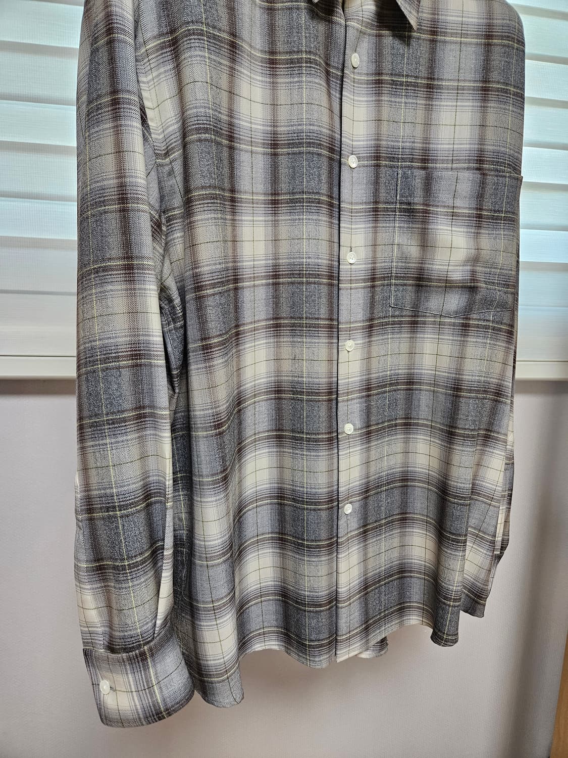 오라리/ 22AW 슈퍼 라이트 울 체크 셔츠 헤링본 브라운/ 4 상품이미지3