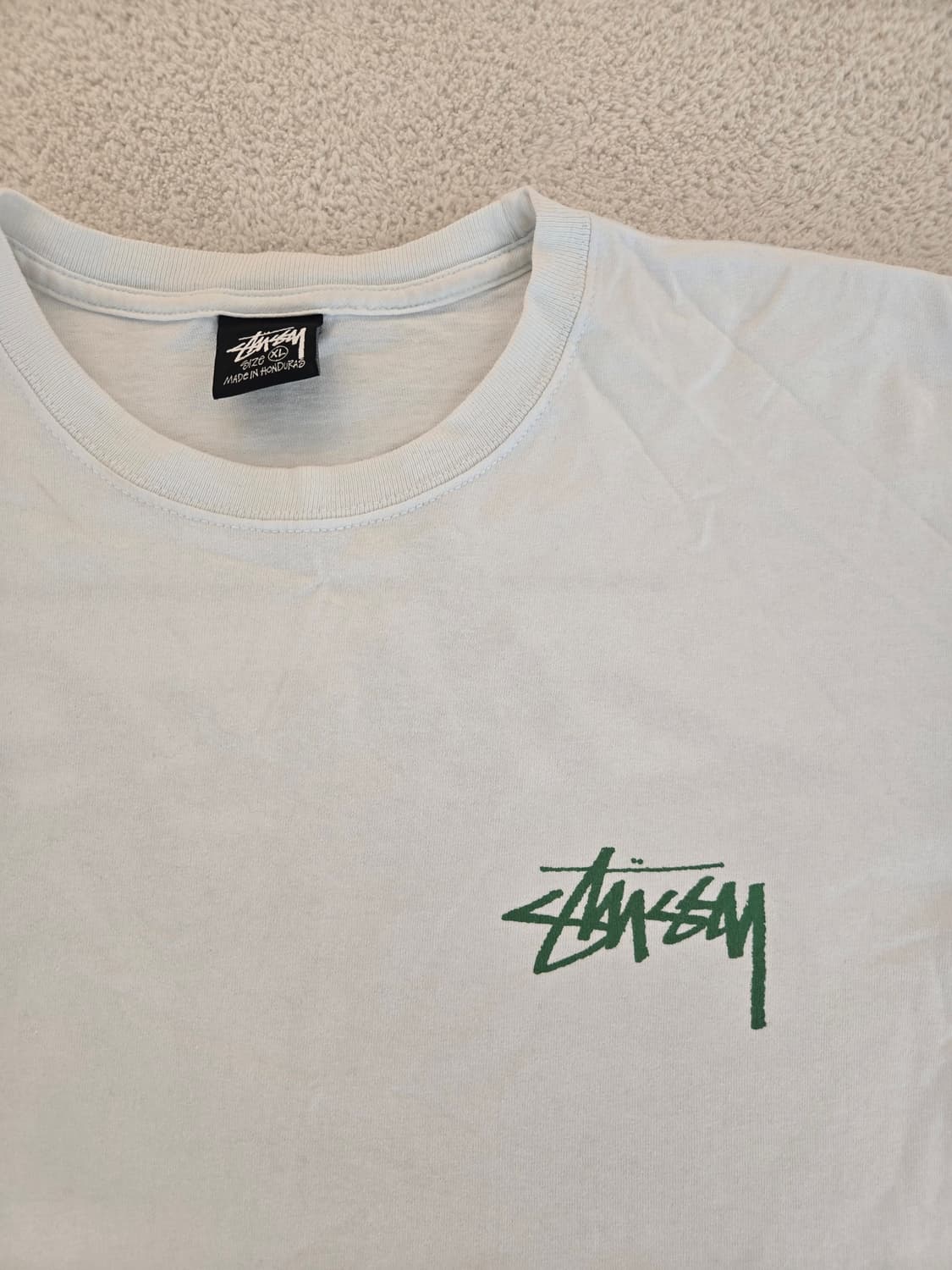 스투시 STUSSY 반팔 티셔츠 화이트 초록로고 xl 상품이미지4