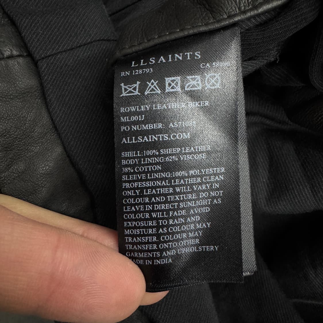 올세인츠 릭오웬스맛 리얼레더 양가죽 바이커 가죽 자켓 상품이미지9
